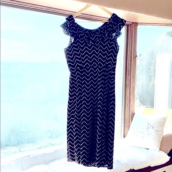 Who What Wear Maxi Black & White Sleeveless Dress - Picture 5 of 5